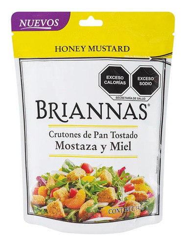Crutones De Pan Tostado Sabor Mostaza Y Miel Briannas 142 G