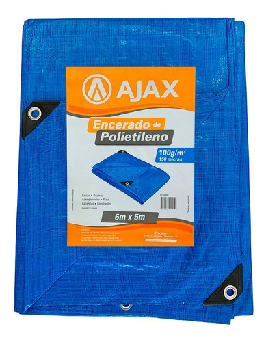 Lona Encerado Polietileno 6 X 5 Azul 150 Micras Ajax