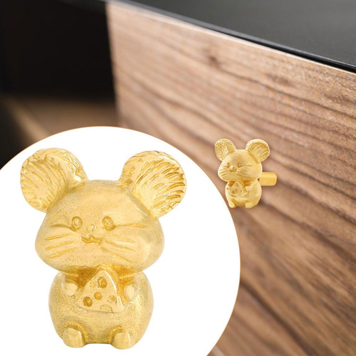 Manija De La Puerta Del Cajón De La Estatuilla Del Mini Oro