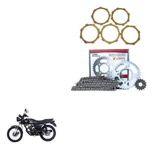 Discos Clutch Akt Nkd / Sl 125 Racing + Kit Arrastre Japones