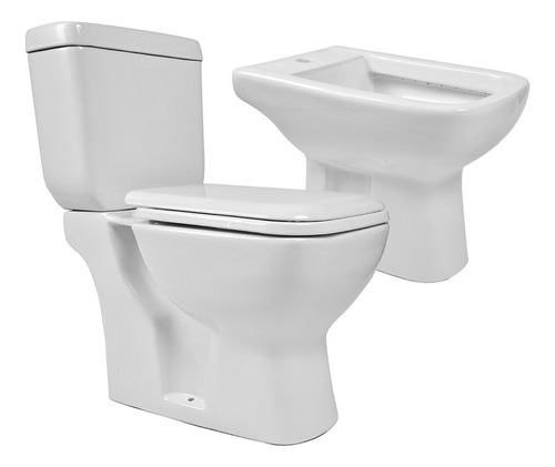 Combo Prunus Damara Inodoro Largo Deposito Dual Bidet + Tapa