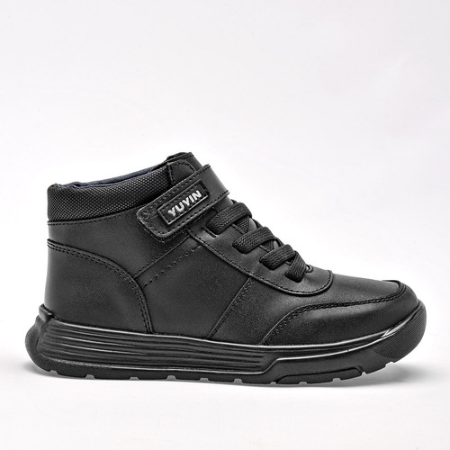 Yuyin Bota Para Niño Negro, Agujeta Elastica, Cód 128497-d