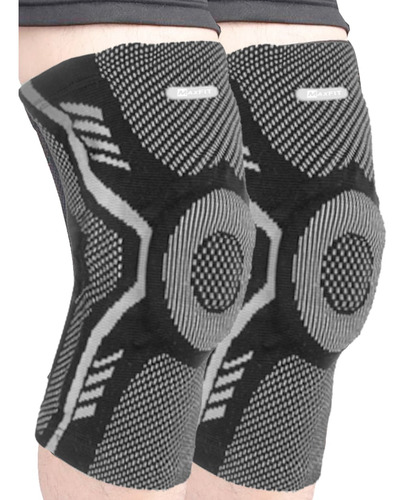 Par Rodillera Deportiva Compresión Y Protección Maxfit/hx930 Color Gris Talla S