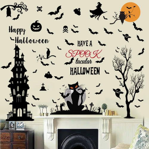 Calcomanías De Pared De Halloween, Decoración De Pared De Mu