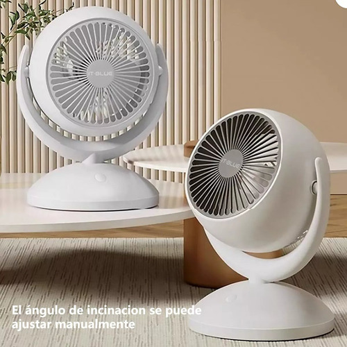Ventilador De Mesa Portátil Recargable Con 4 Velocidades 48.26 Cm Blanco Plástico 3