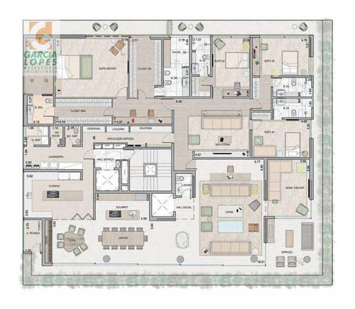 Imagem 3 de 22 de Apartamento Com 4 Dormitórios À Venda, 549 M² Por R$ 9.850.000,00 - Cabral - Curitiba/pr - Ap0278