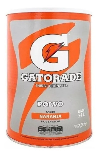 2 Latas Gatorade En Polvo Naranja Rinde 34 Lts 2.38 Kilos