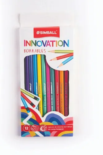 comprar Lápices De Colores Borrables Largos X 12 Simball 60001