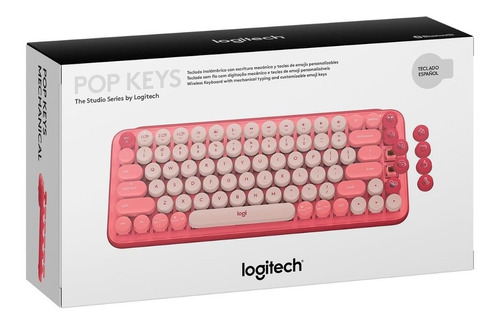 Teclado Logitech Pop Keys Multi-device Wireless Coral Rosa