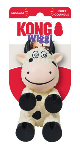 Kong Wiggi Cow Juguete Para Perro Plastico Squeaks Color Blanco