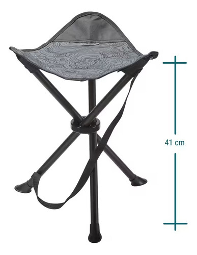 Silla Trípode De Camping Quechua Compacto Y Ligero Gris