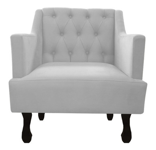 Poltrona Julia Suede Branco Ms Decor