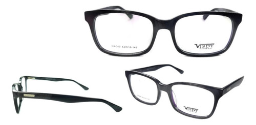 Lentes Monturas Negro Brazos Escarcha Leve