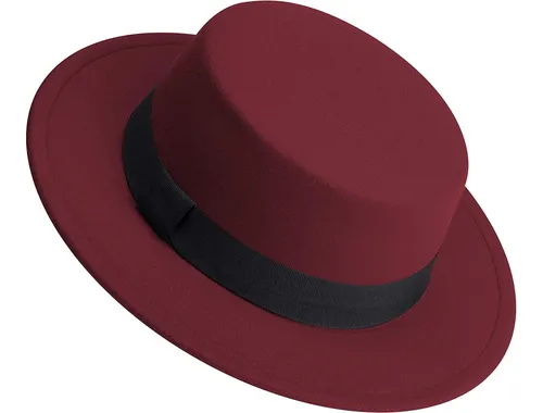 Flat top felt hat on sale