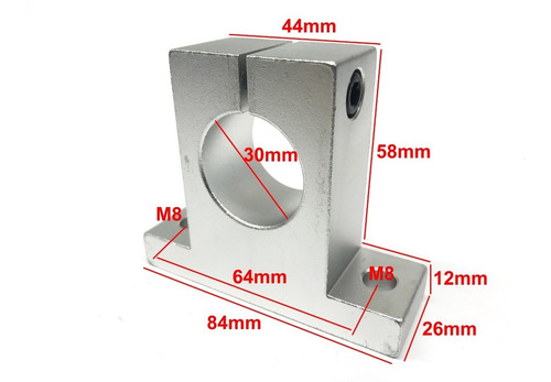 Imagem 2 de 3 de 2 Peças Suporte Eixo Guia Linear Sk30 Para 30mm