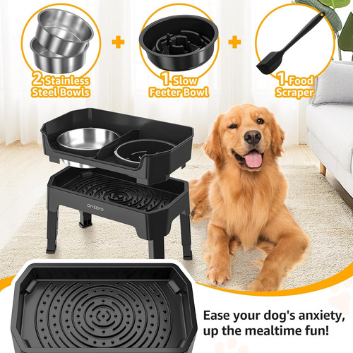 Comedero Elevado 4 En 1 Para Perros - 4 Alturas Ajustables