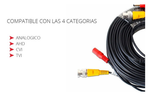 Imagen 2 de 5 de Cable 20mts Cctv Bnc Video + Power Alimentación
