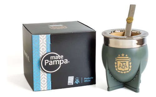 Mate Pampa Xl Afa Argentina Campeón + Bombilla + Packaging