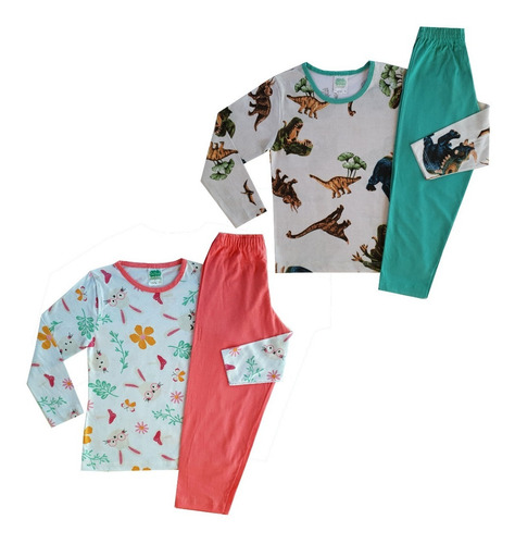 Kit Com 5 Pijamas Infantil Juvenil Menina Menino De Algodão