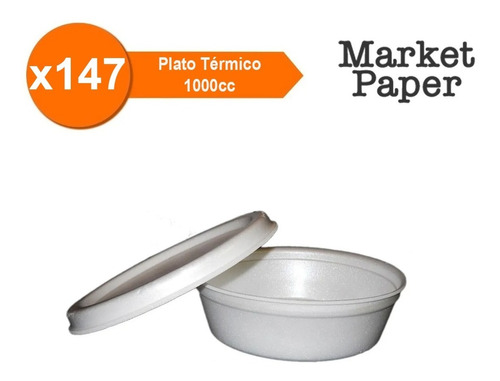 Plato Termico Expandido Con Tapa De 1000cc 147u Envio Gratis