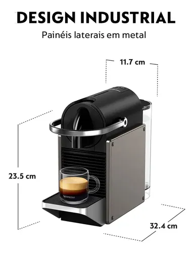 Cafeteira Nespresso Pixie Redesign Titânio | MercadoLivre