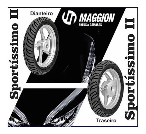 Par Pneu Sportissimo Ii 100/90-14 + 90/90-14 Maggion Tl