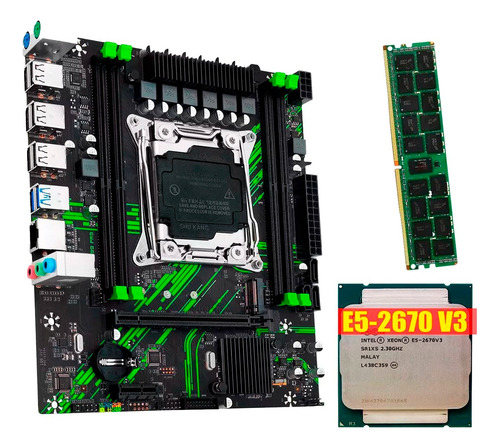 Kit Cpu Intel Xeon E5 Motherboard Ram Ddr4 Ecc X99 32 Gb 2670v3 (Reacondicionado)
