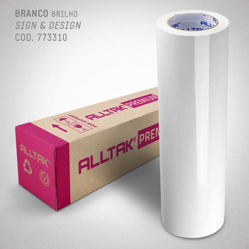 Vinil Adesivo Alltak Branco Com 5m X 30cm Recorte Silhouette