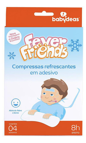 Fever Friends Compressas Para Alívio Da Febre 4 Unidades