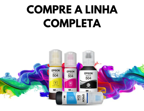 Garrafa De Tinta Original Epson Ecotank T504 Ciano T504222 Ciano