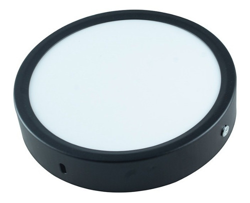 Lampara Sobreponer Led 12w Color Negro Luz Blanca Fria 6500k