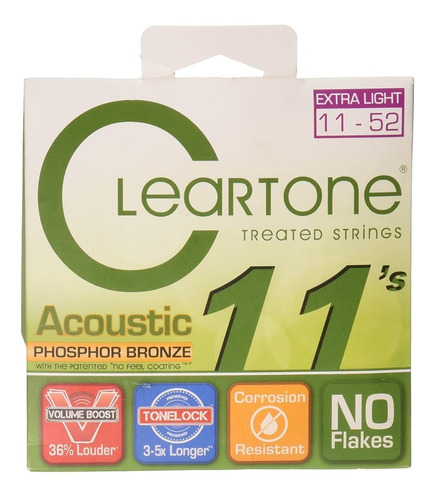 Encordoamento Cleartone ,011 Violão Aço Phosphor Bronze