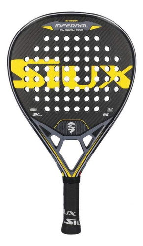 Paleta De Pádel Siux Infernal Carbon Pro 2024 Color Negra Gris Azul Amarillo