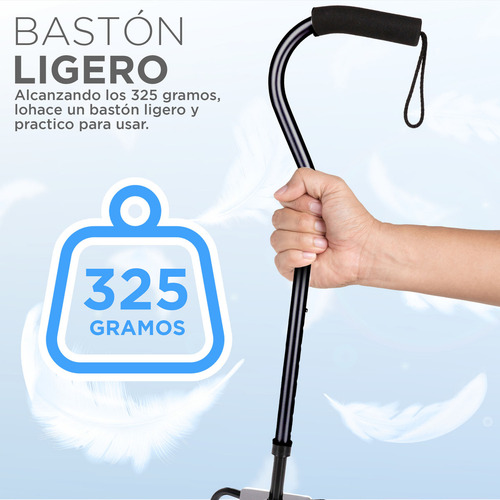 Kit Andadera Ortopedica Asiento Desmontable Baston 4 Apoyos