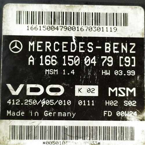 Módulo De Injeção Eletrônica Mercedes-benz Classe A 190 2001 (Usado)