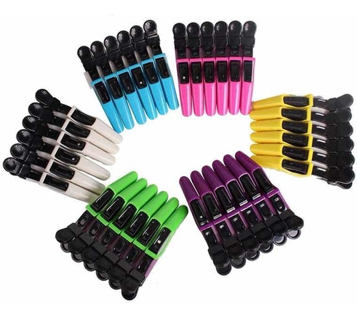 Set 10 Pinzas Para Tomar El Cabello Peluquería Colores