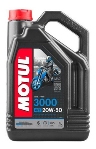 Aceite De Motor A Gasolina 4 Tiempos Motul 3000 20w50 4l