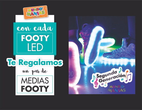 Zapatillas Footy Luces Led Carga Usb Fxl41 42 43 Mundomanias