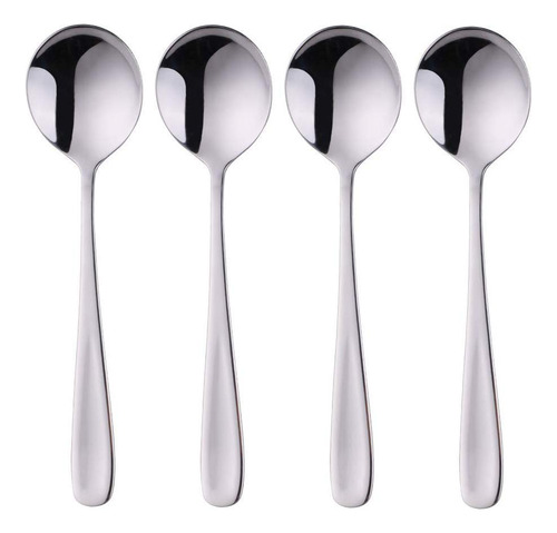Juego De 4 Cucharas De Sopa De Acero Inoxidable 18/10 Platea