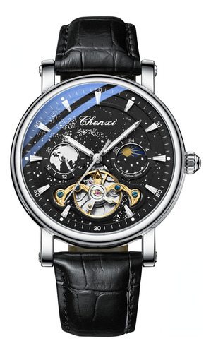 Relojes De Piel Chenxi Tourbillon Moon Phase