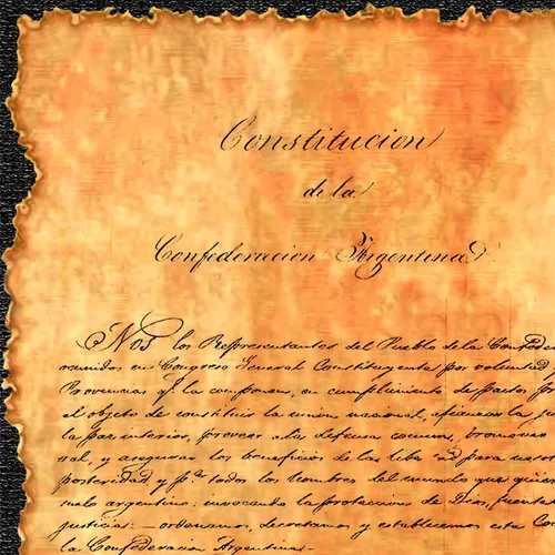 Cuadro Pergamino Preámbulo Constitución Argentina - 1ra Pág.