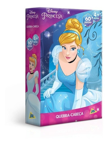 Quebra Cabeça Disney Princesas Cinderela 60 Peças Jak