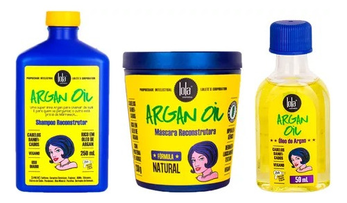 Kit Shampoo + Serum + Tratamiento Lola Cosmetics Argan Oil