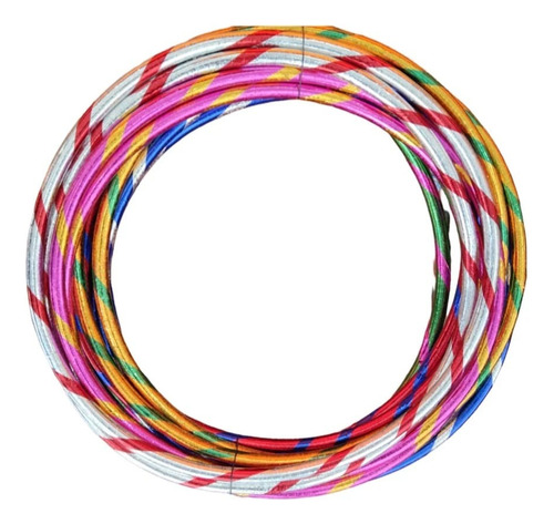 Ula Ula O Hula Hoop Encintado Mediano Paquete Con 10 Aros Multicolor