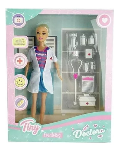 Imagen 1 de 5 de Muñeca Tiny Doctora Con Accesorios Playking