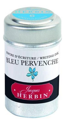 Cartucho Para Caneta Tinteiro Herbin Bleu Pervenche 6 Unid