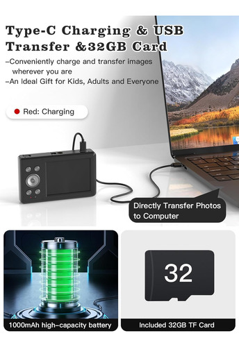 Upgrade Digital Camera, 56mp Fhd 1080p Camera For Kids Wi...