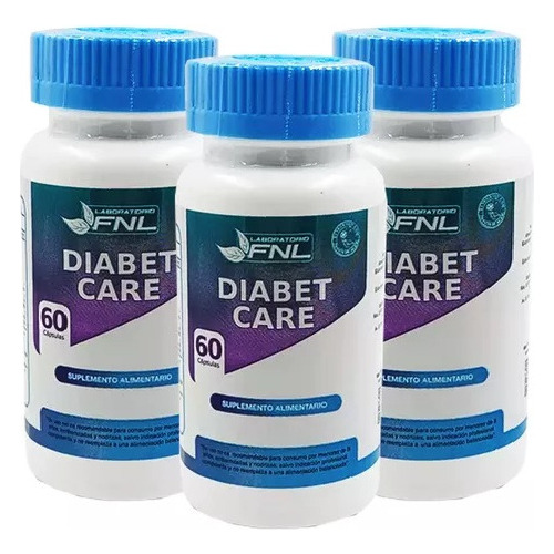 Diabet Care Fnl 3 Frascos 180 Caps 3x60. Azucar Glucosa