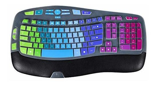 Funda Teclado Ikammo Logi K350 Mk550 Mk570 Silicon -arcoiris