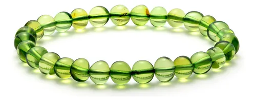 Amber By Mazukna Pulsera De Ámbar Verde Para Mujeres O 6,7 A